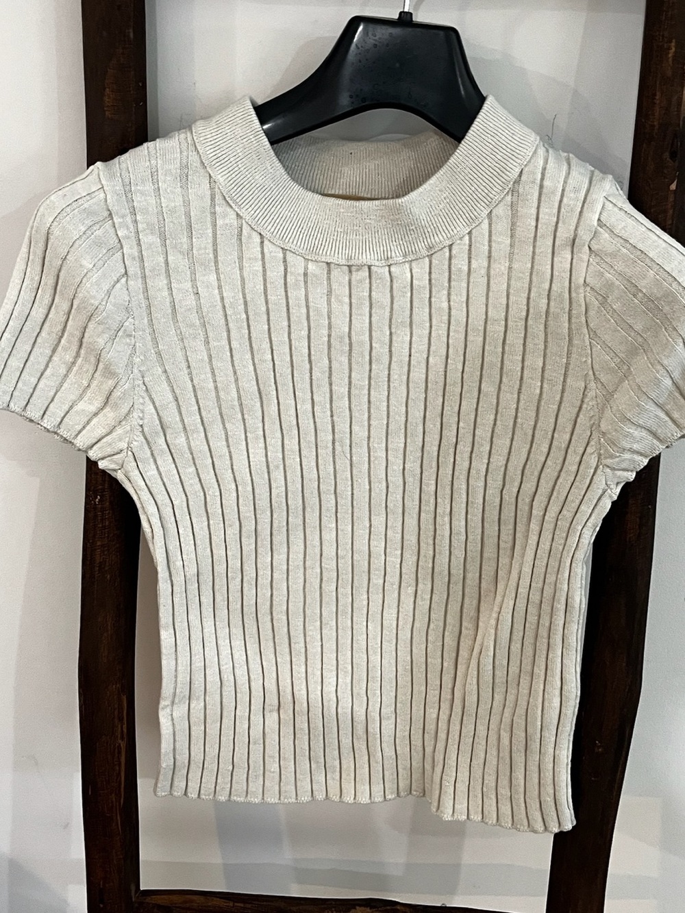 Free People Ribbed Short-Sleeve Top